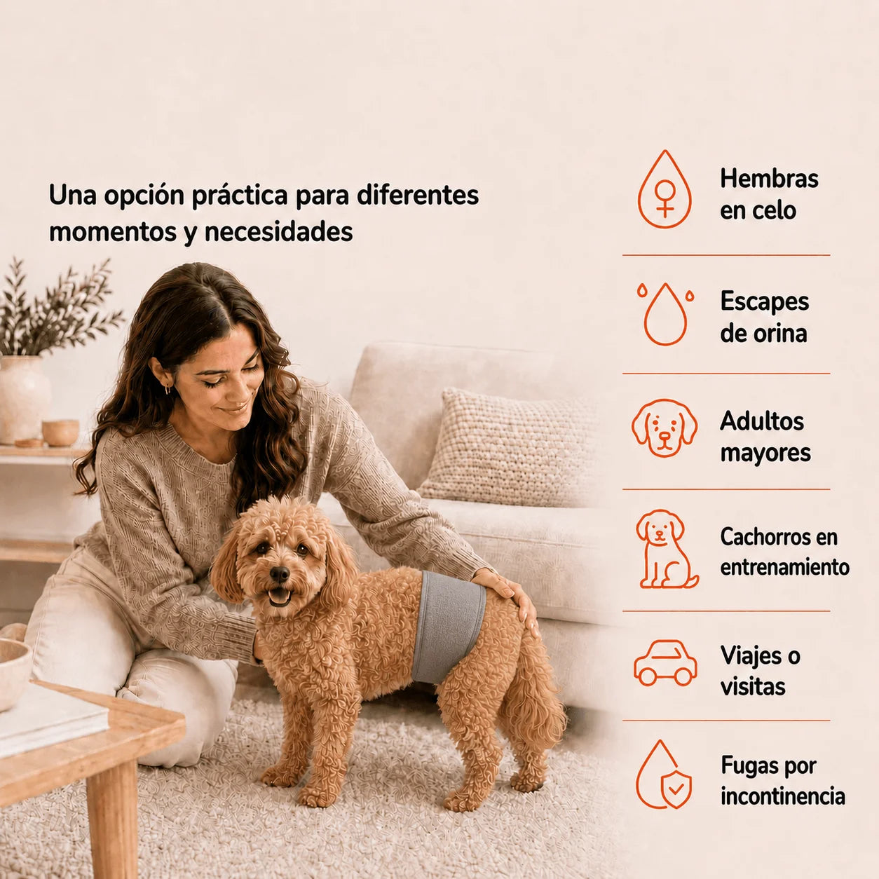 Bandas lavables para perros machos + 🎁 Gratis 3 insertos removibles