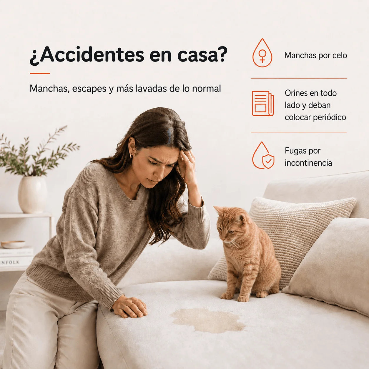 Pañales lavables para gatas  + 🎁 Gratis 3 insertos removibles