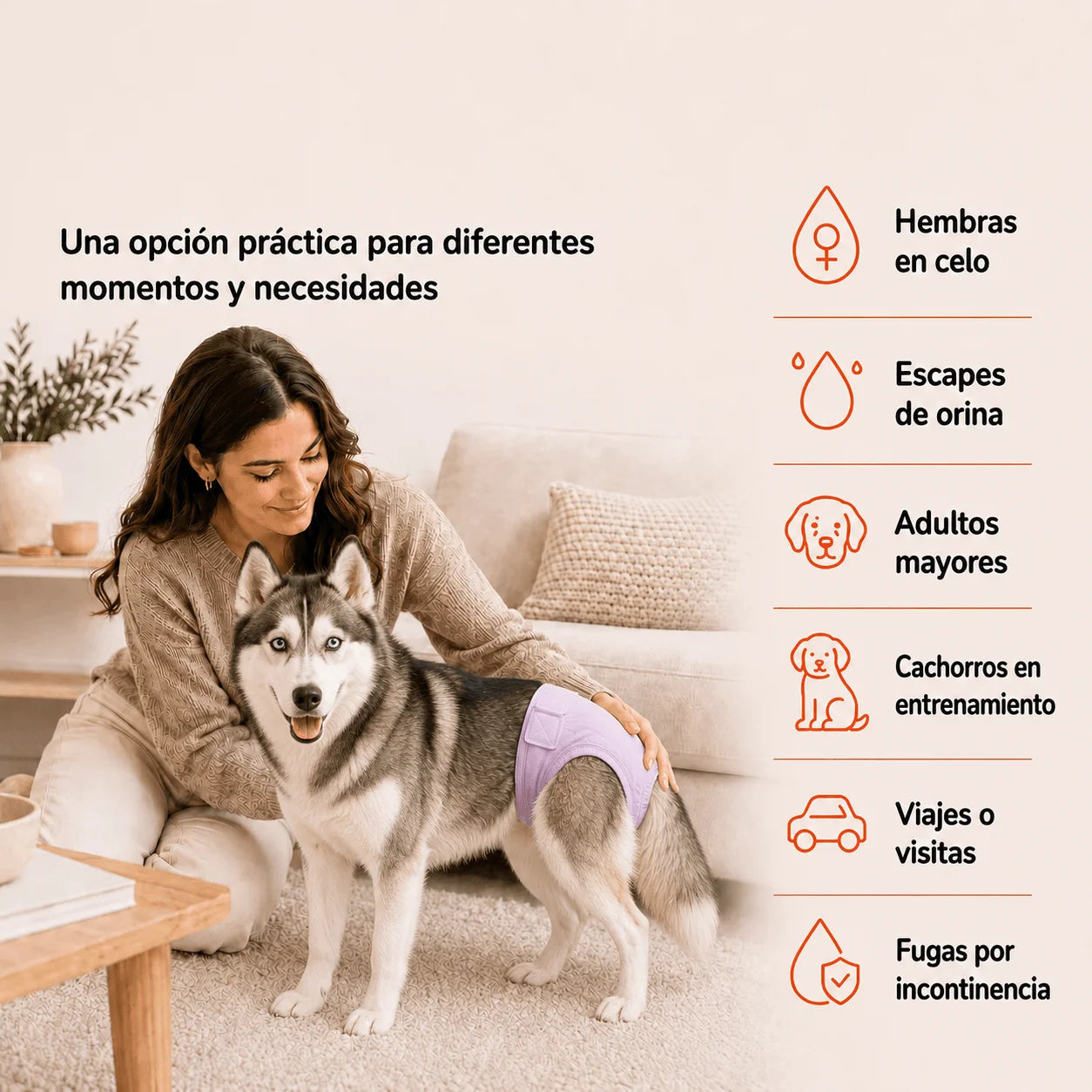 Pañales lavables para perra + 🎁 Gratis 3 insertos removibles